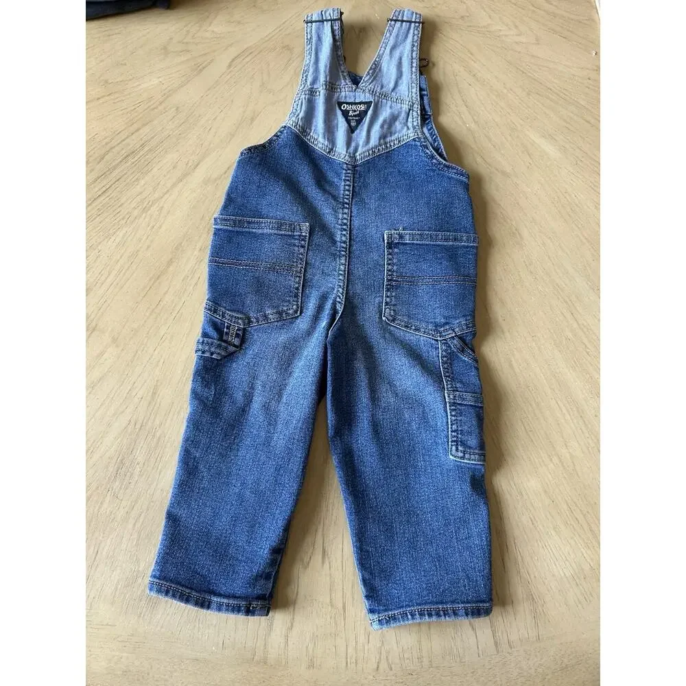 VTG OshKosh Overalls Vestbak Bib B’GOSH 2 Colors Kids Toddler 2T Boys USA